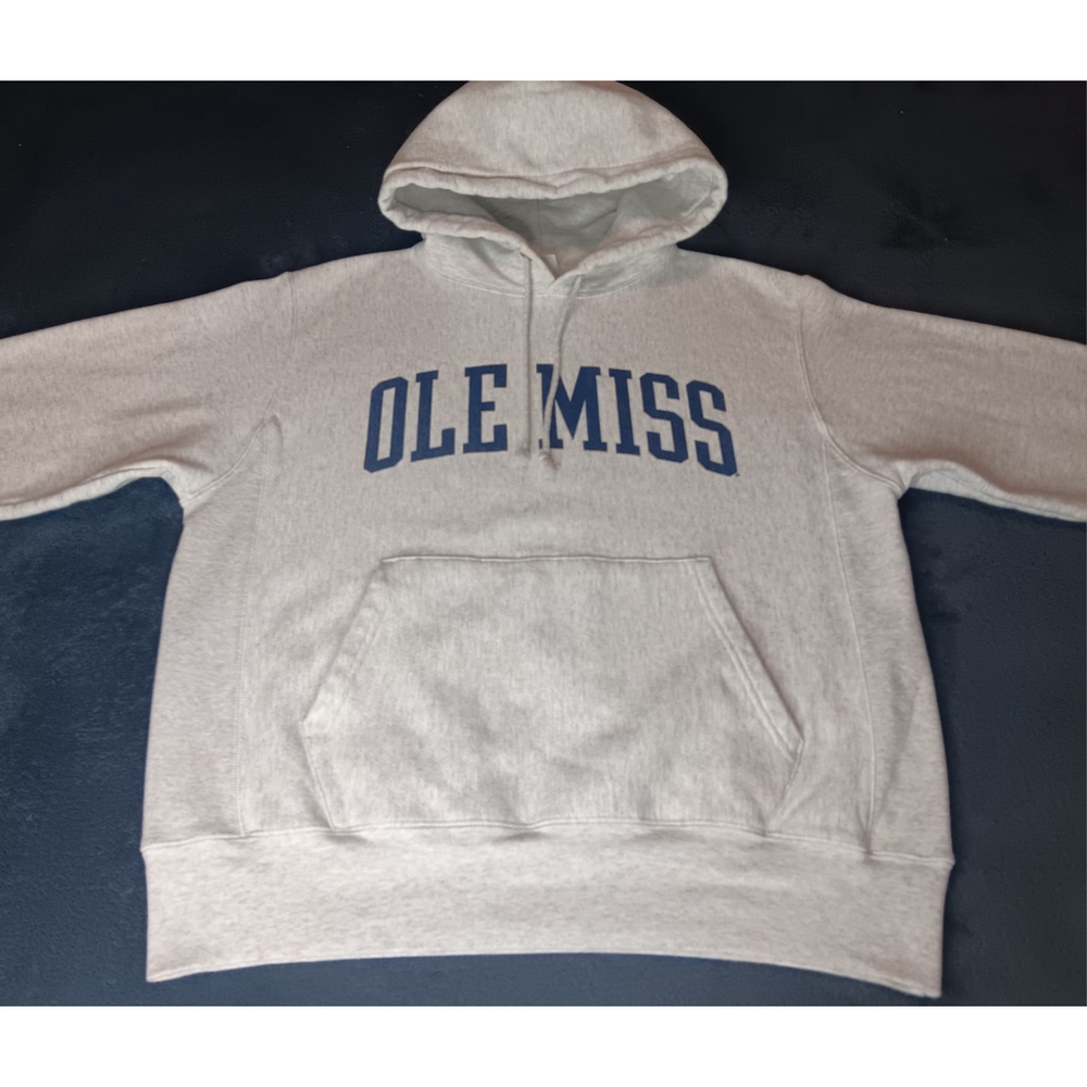 Ole Miss Rebels Men’s Medium Hoodie Gray Sweatshirt Champion Reverse Weave Hvwt - Picture 6 of 10